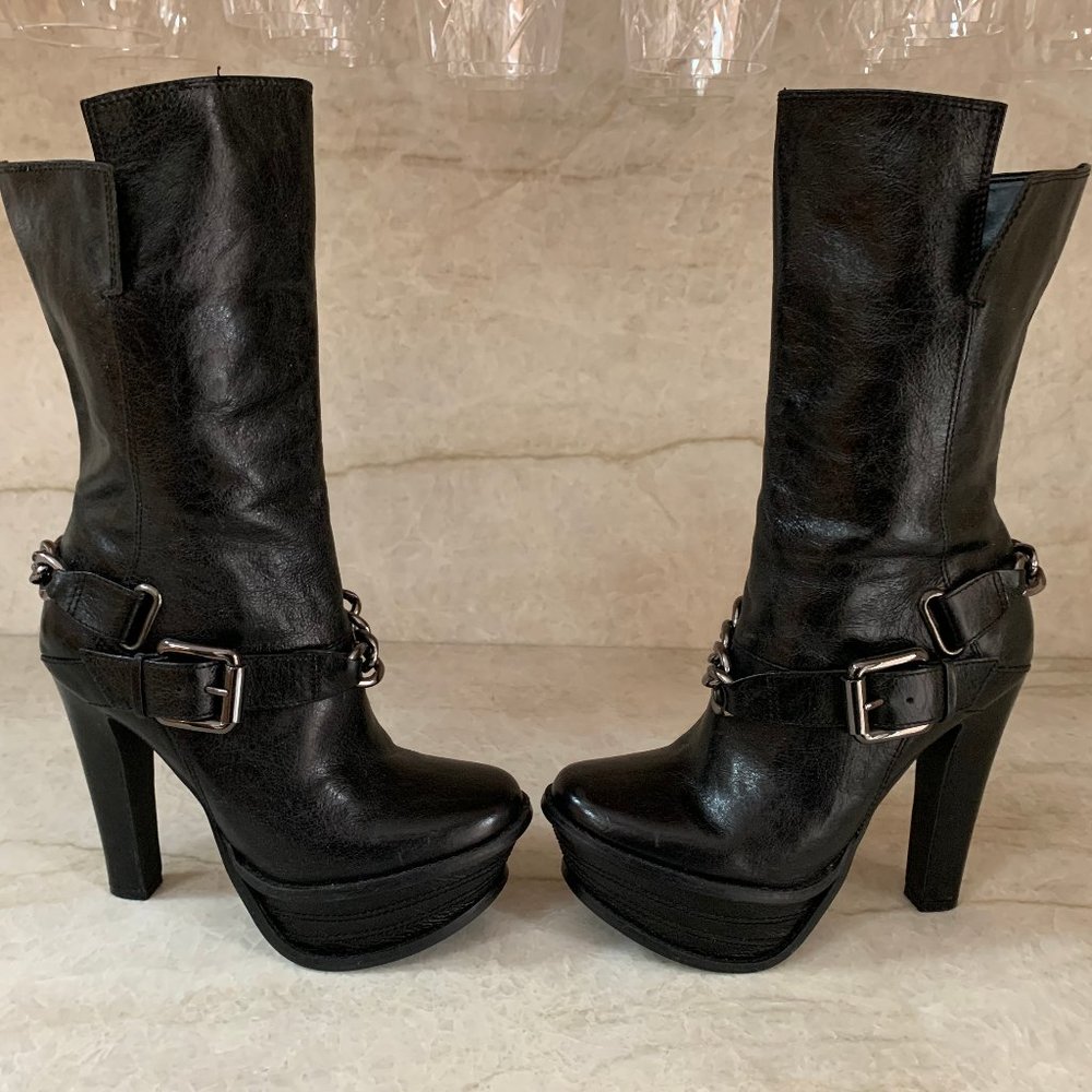 Donald J Pliner DMSX Lauren Leather Boots Size 8.5